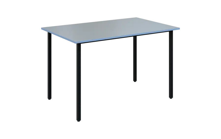 JSB 120N Jídelní stůl 1200 x 800 mm, deska šedá s hranou blankyt / podnož černá